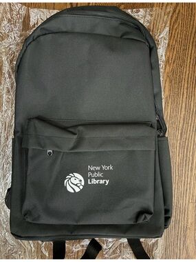 Rare Black New York Public Library - NYPL Backpack Laptop Book Bag - Brand New